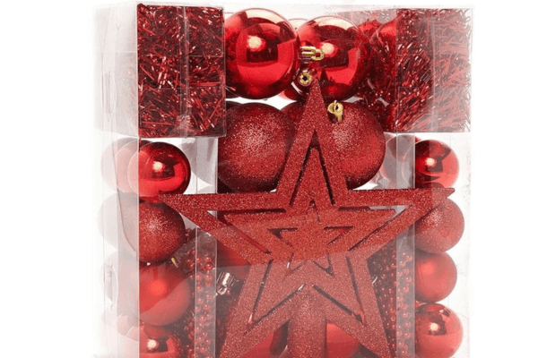 Kit de Enfeites de Natal Completo 100 Peças